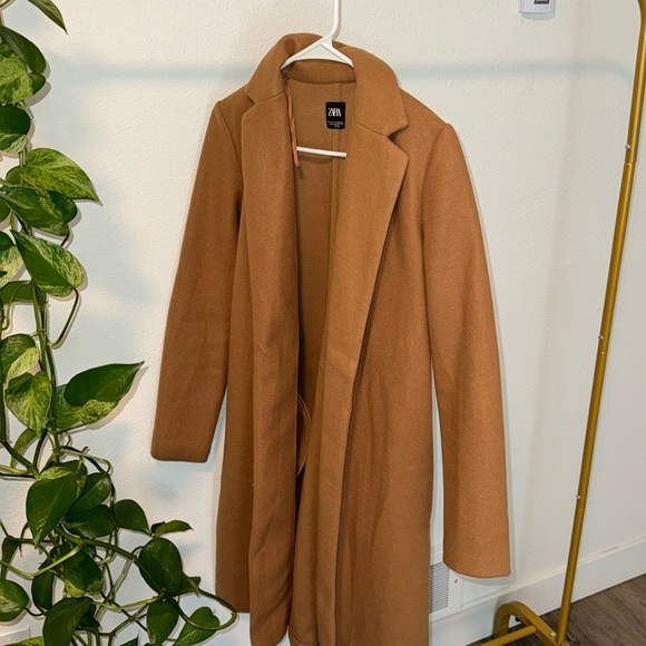 ZARA BROWN TRENCH COAT - Picture 1 of 4